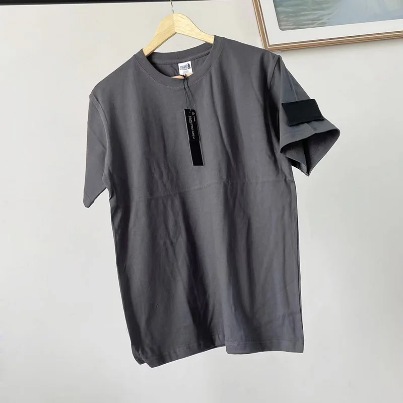 

Brand Korean Style Oneck T shirts Men Women Cotton Solid Embroidery T shirts Short Sleeve For Male Female Fashion Top Tee