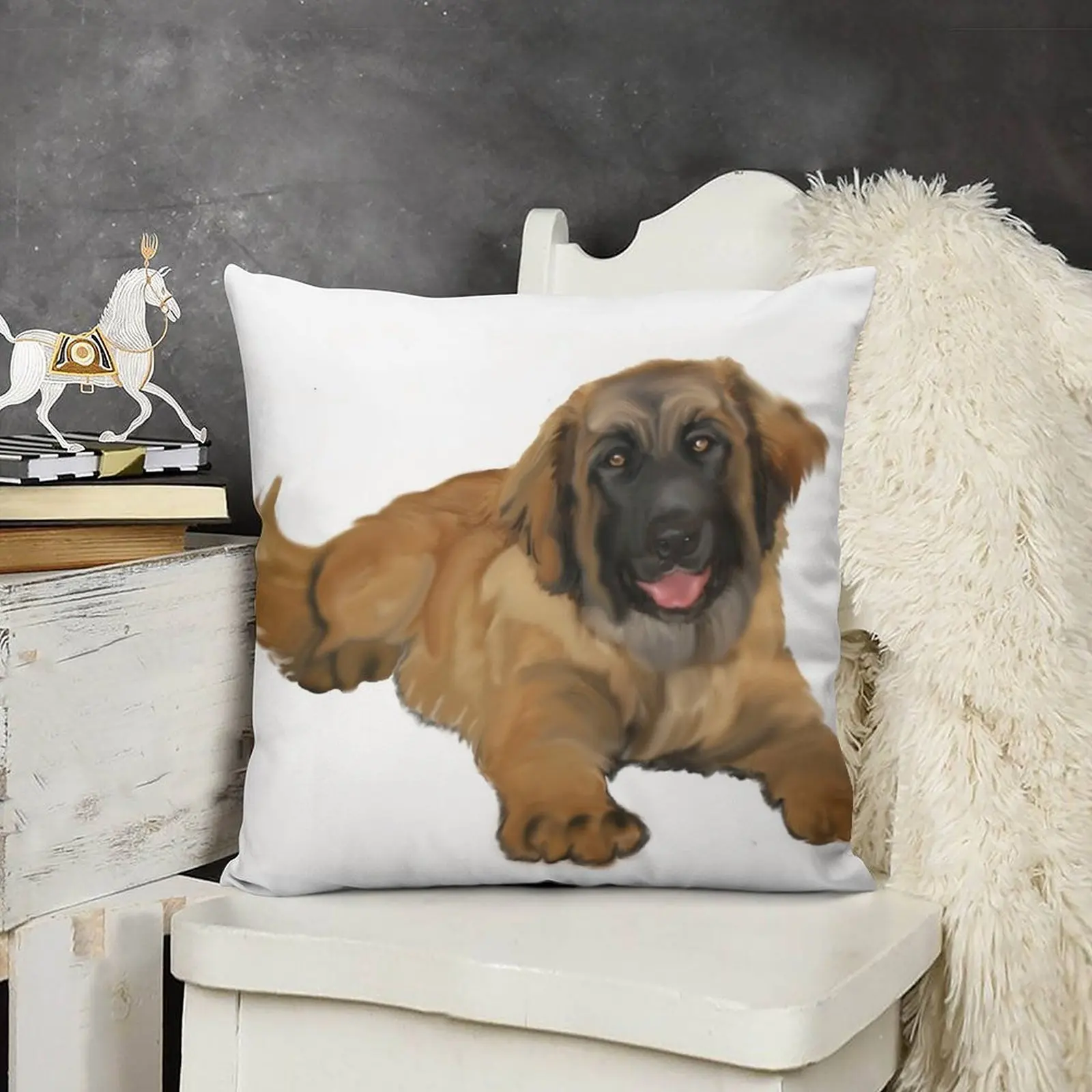 Детская подушка-чехол для щенка leonбергера