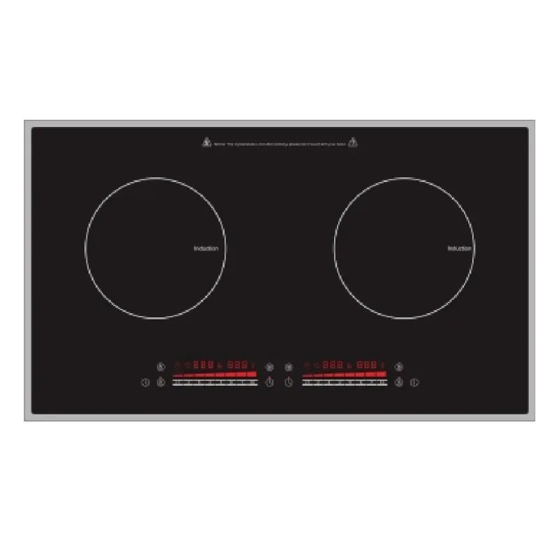 Индукционная плита с двумя горелками и приводом на половину моста