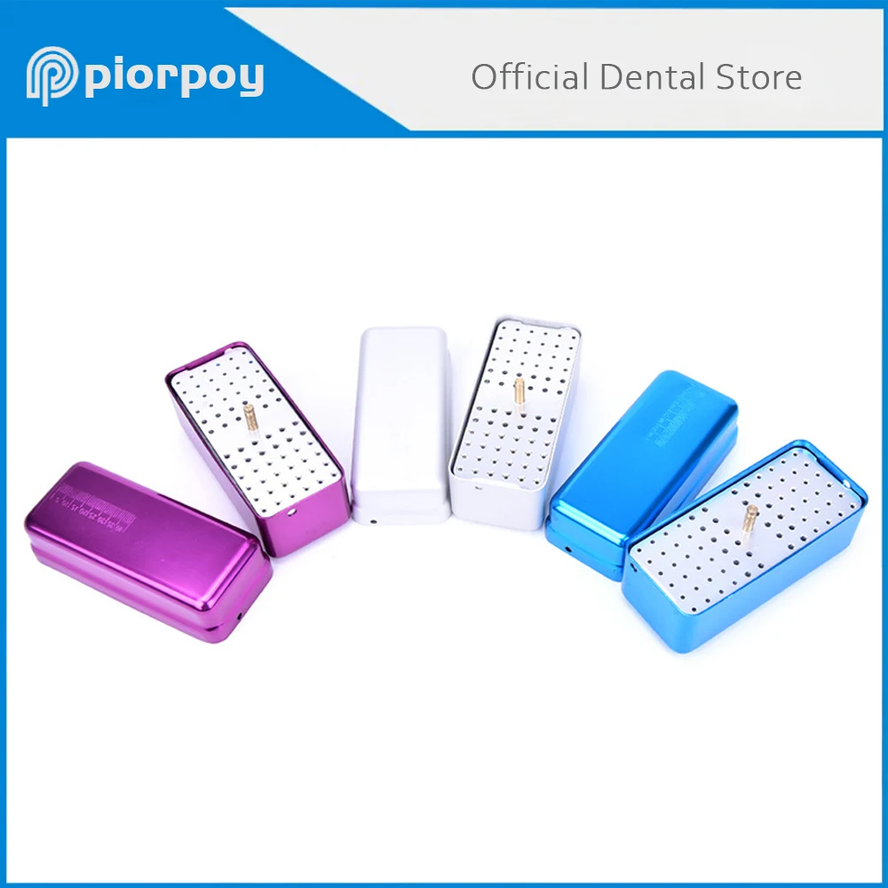 

PIORPOY Dental 72 Holes Burs Holder Autoclave High/Low Speed Dentistry Endo Files Block Case Disinfection Stand Aluminium