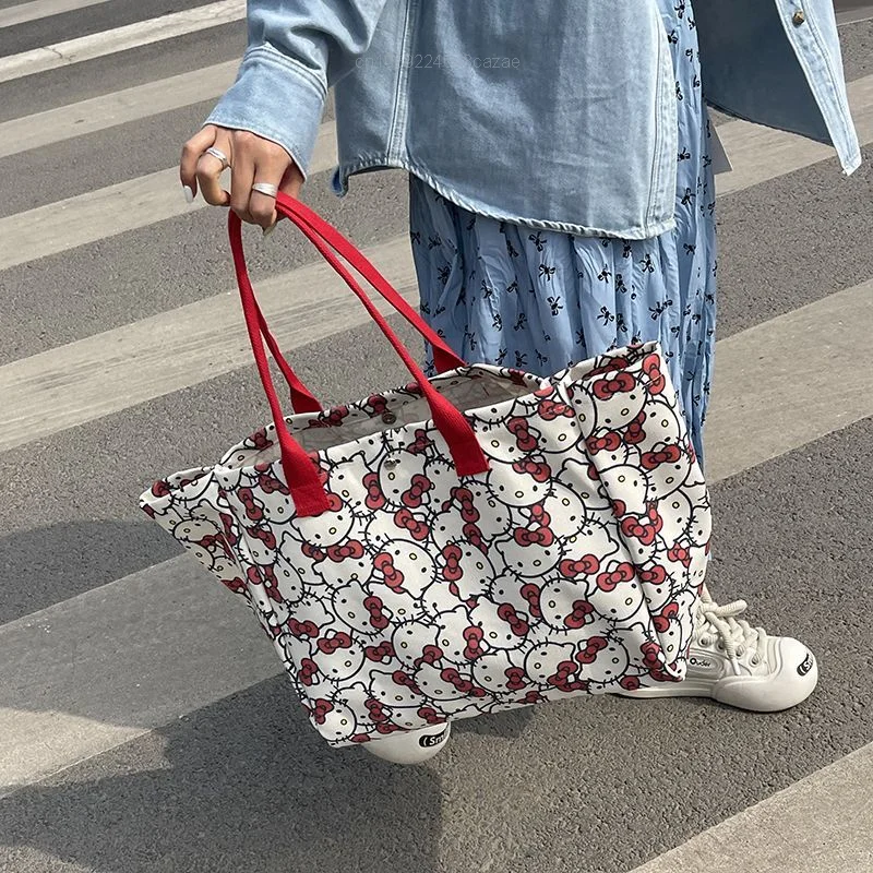 Женская Парусиновая Сумка-тоут с мультяшным принтом