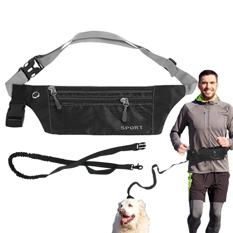 

Running Leash For Dogs Hands Free Dog Leash With Zipper Pouch Dual Padded Handles And Durable Bungee Dog Leashes For Walking Dog