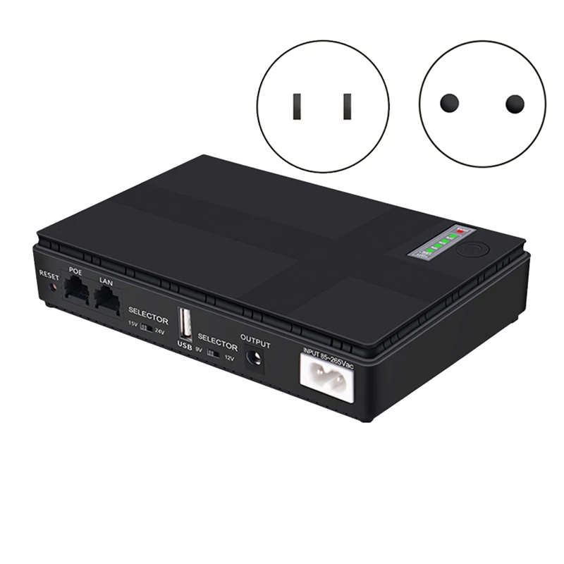 

1 Set 9V 12V Uninterruptible Power Supply Mini UPS USB POE 10400Mah Battery Backup For Wifi Router CCTV (US Plug)