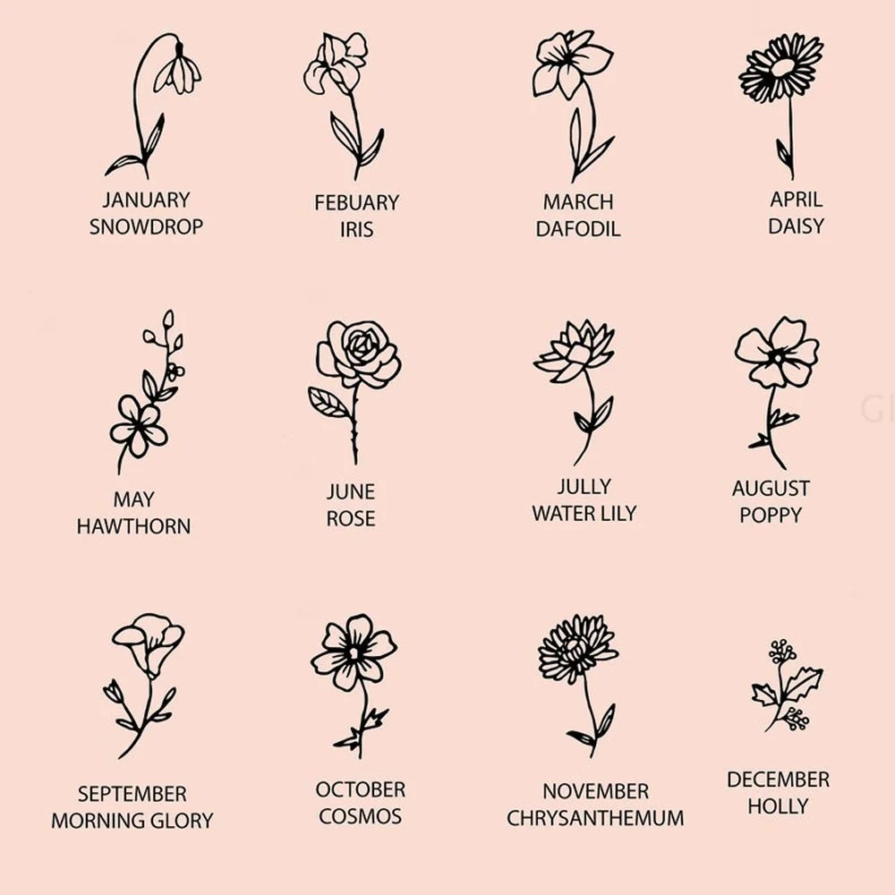 Flower Bracelet Personalized Birth Flower Custom Name Bracelets for Women Adjustable Stainless Steel Gold Jewelry Birthday Gifts