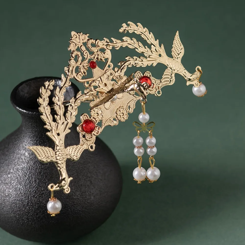 Винтажная Ретро Ханфу Корона для волос невесты в китайском стиле с жемчужной