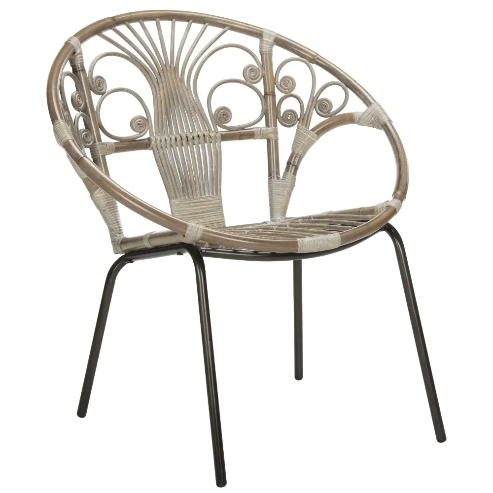

Safavieh Carlson Ratten Accent Chair, Grey White Wash