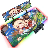 klee anime mouse pads pc kawaii 1200x600 xxxxl on the table computer cartoon rubber mats aesthetic oversized backlit led carpets