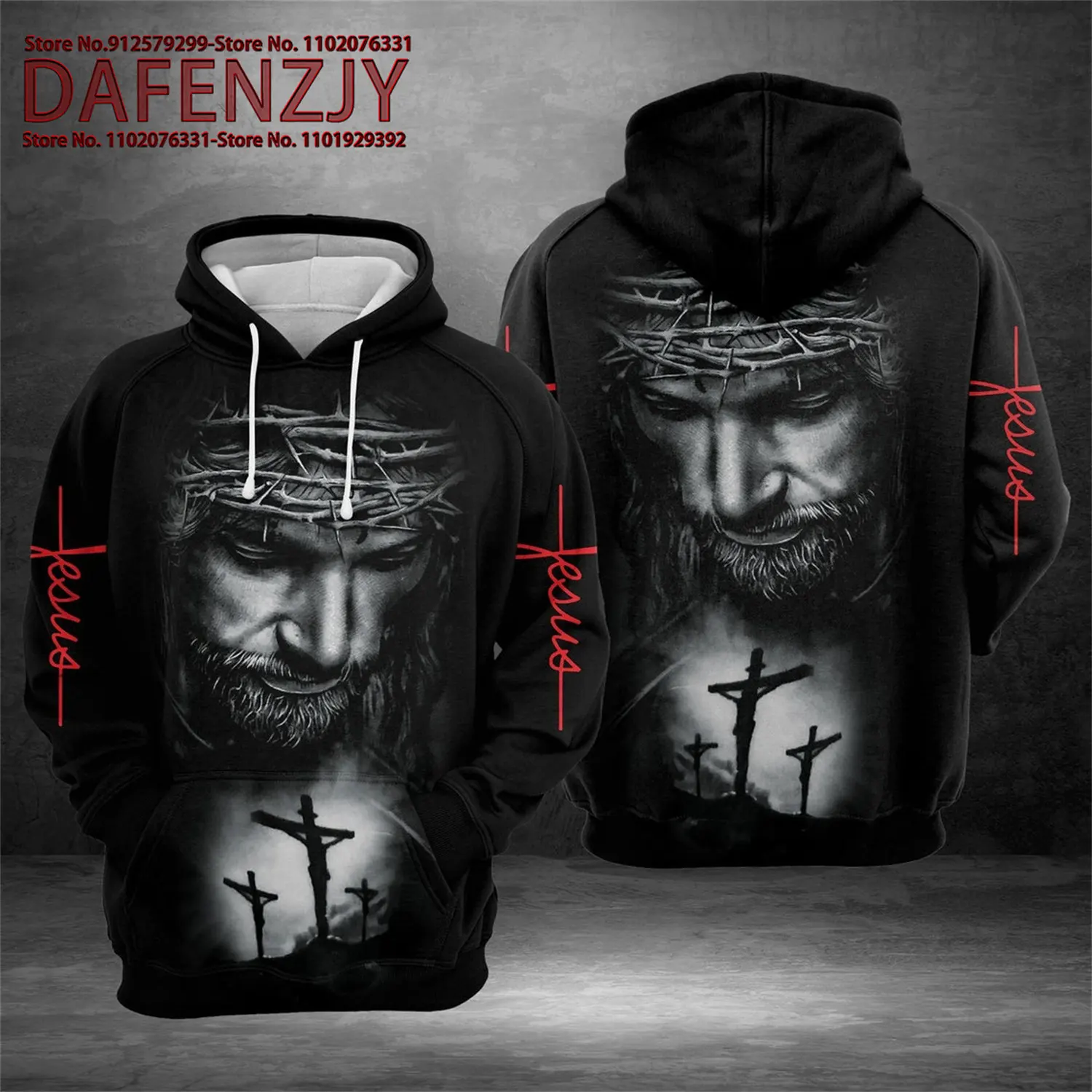New Fashion Christian Hoodie Jesus Cross 3D Printed Mens Sweatshirt Unisex Pullover Casual Long Sleeve