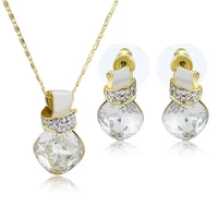 2022 Trends High Quality Luxury Ladies Jewelry Fashion Earrings Necklace Set Bridal Two Piece Gifts