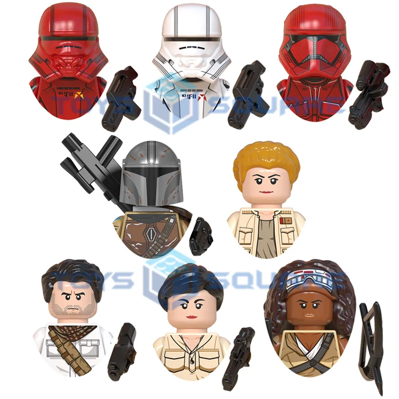 

DISNEY Kaydel Ko Connix Poe Dameron Jannah Rose Tico Mandalorian Sith Jet Trooper Model Building Blocks MOC Bricks Set Gifts Toy