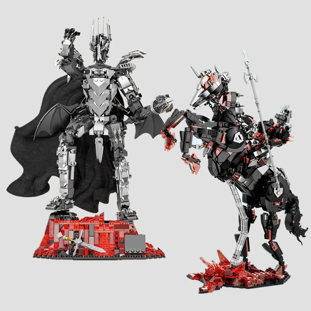 Средневековый Рыцарь Адский Всадник Модель Дьявола Саурона Строительные Блоки