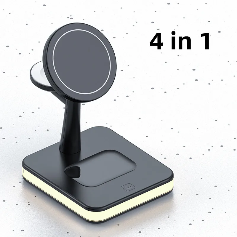

25W Fast Wireless Charger For iPhone 14 13 12 Pro Max Mini Apple Watch Airpods Pro 4 in 1 With Light Lamp Charging Dock Station