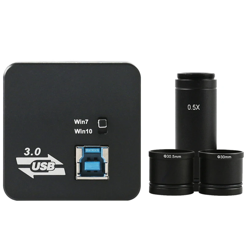 

5.0MP USB3.0 HD Digital Industrial Microscope Video C-mount Electronic Camera+0.5X C-MOUNT Adapter And 30mm/30.5mm Adapter Ring