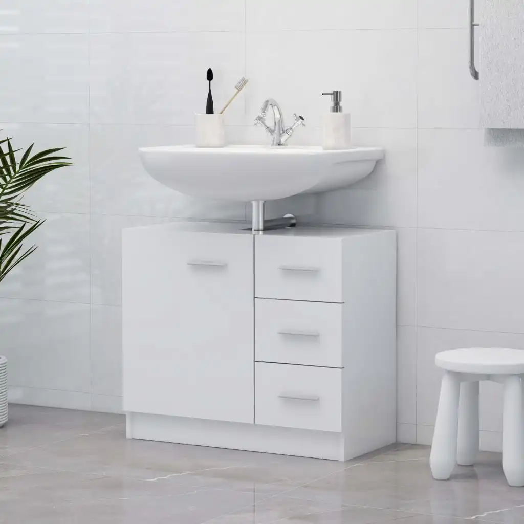 

Bathroom Cabinet, Chipboard Cabinet, Bathroom Furntain White 63x30x54 cm