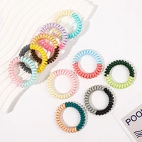 2022 small telephone line hair ropes girls colorful color matching elastic hair bands kid ponytail holder tie hair accessories