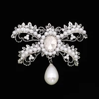 skeds luxury women pearl pendant rhinestone brooches jewelry baroque vintage crystal corsage badges lady party brooch pin