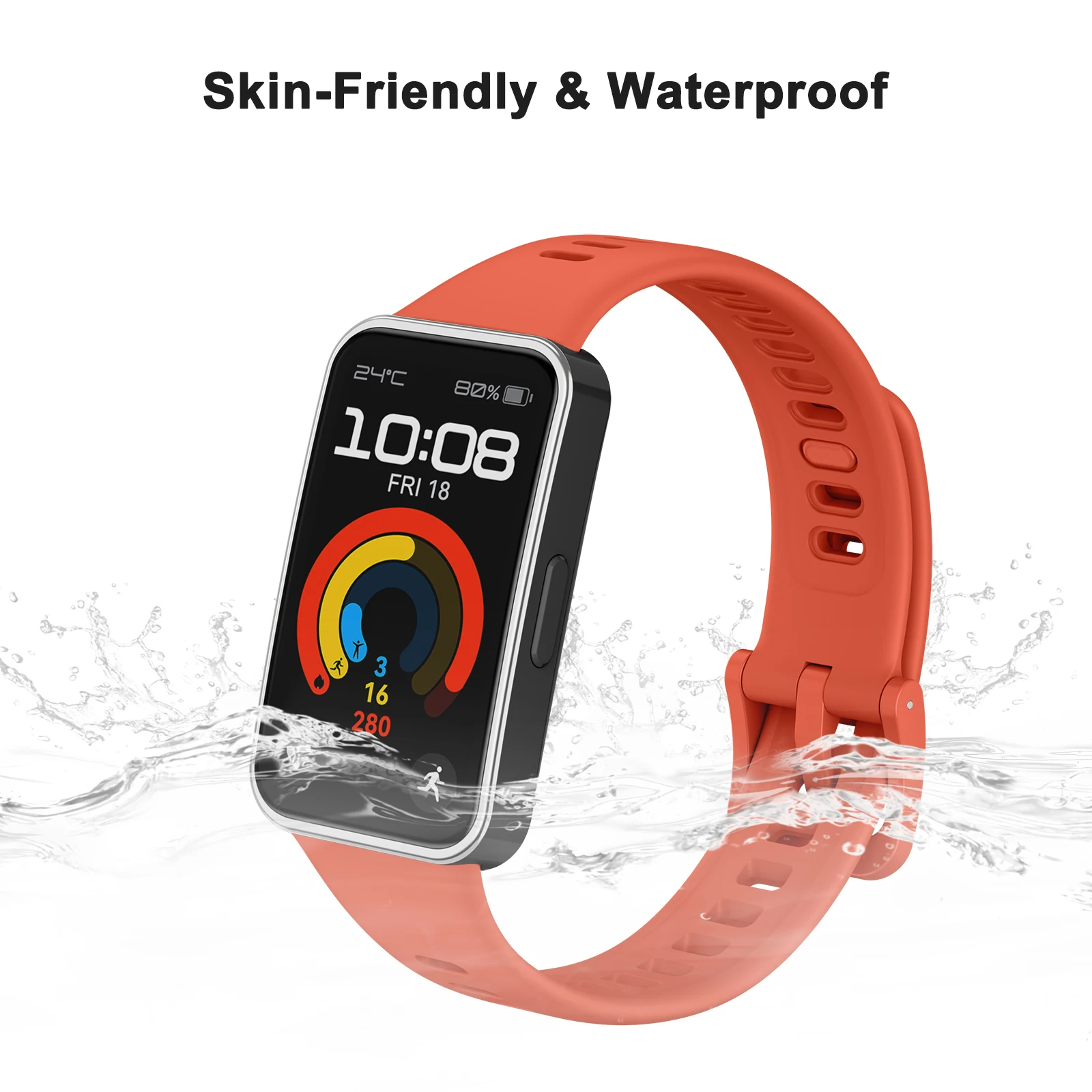 Ремешок силиконовый для Huawei Band 8 9 спортивный дышащий сменный Браслет наручных