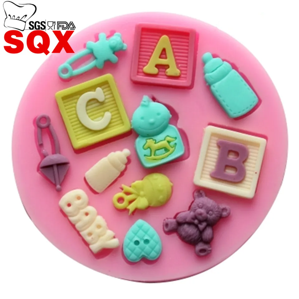 

Silicone mold child / Bear / uppercase shape Craft clay mold Decoration Fondant cake mold SQ1490