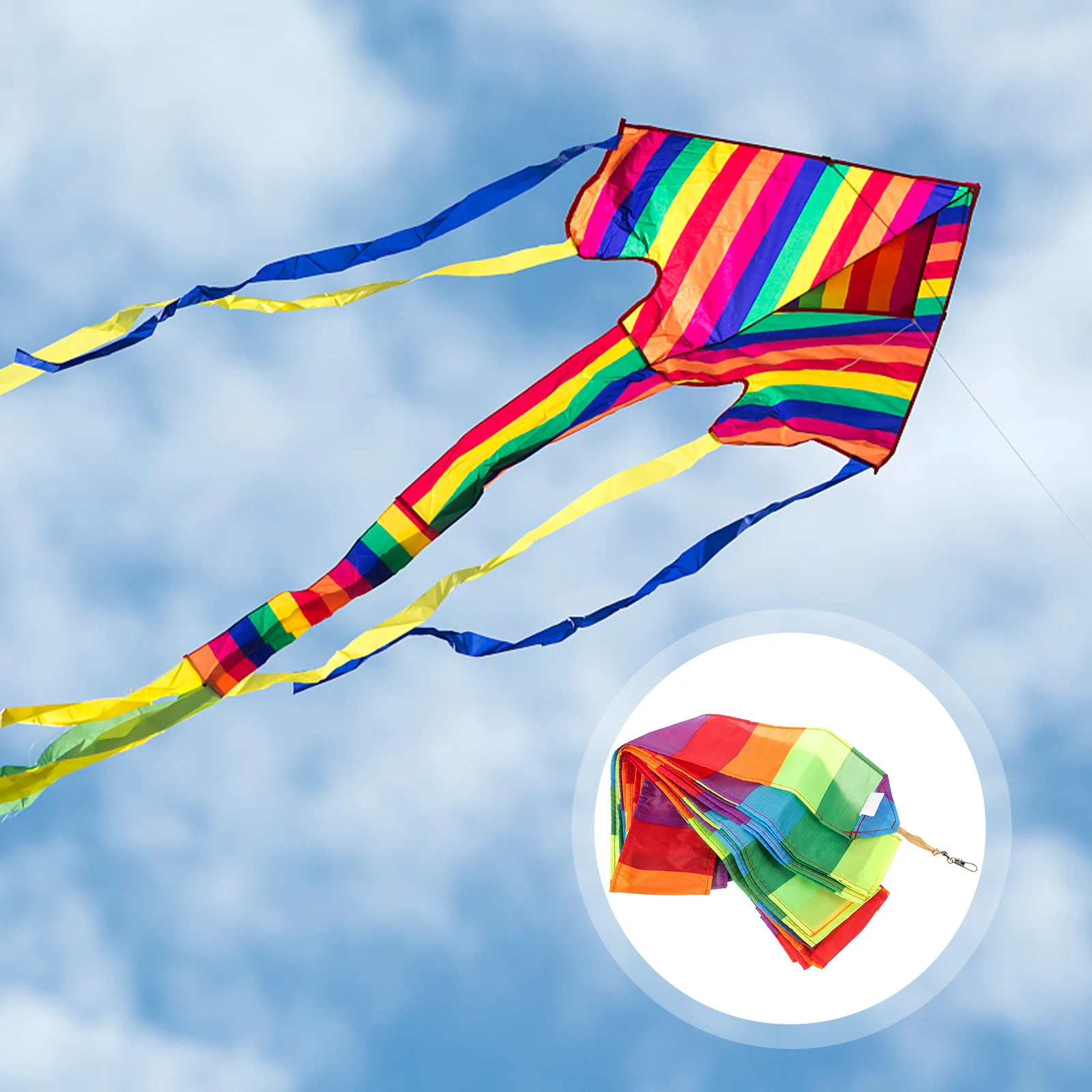 

Kite Tail Rainbow Streamer Long Accessories Fiber Cloth Rc Drone Attachments Flying Ornament Kites Decor