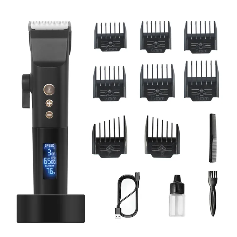 Professional Electric Hair Clipper Trimmer Rechargeable LED Digital Display Cutter Hairdresser Suit Men'S Shaving Machine Comb
