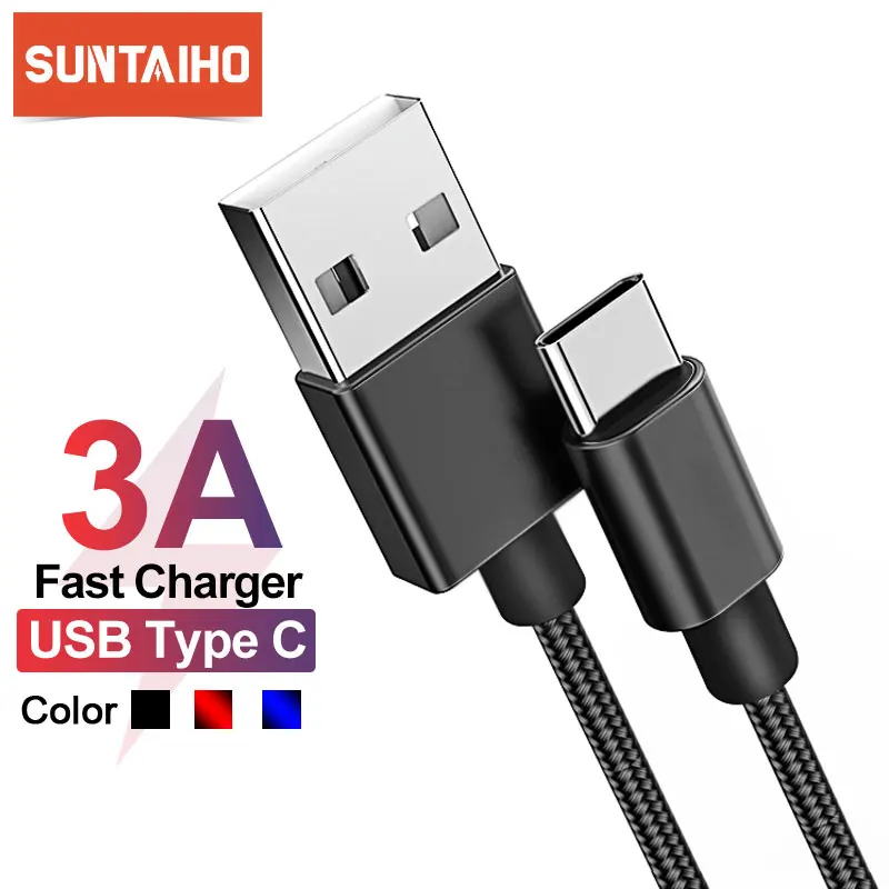 

Кабель Suntaiho USB Type C для Samsung Xiaomi poco f3 3A, кабель быстрой зарядки USB C, шнур для передачи данных