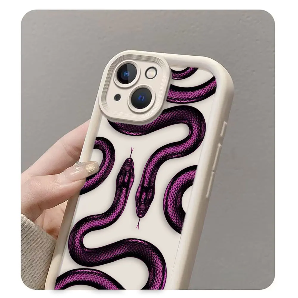 Золотой черный фиолетовый чехол со змеиным рисунком для телефона VIVO V23 V23E V25 V27 V27E