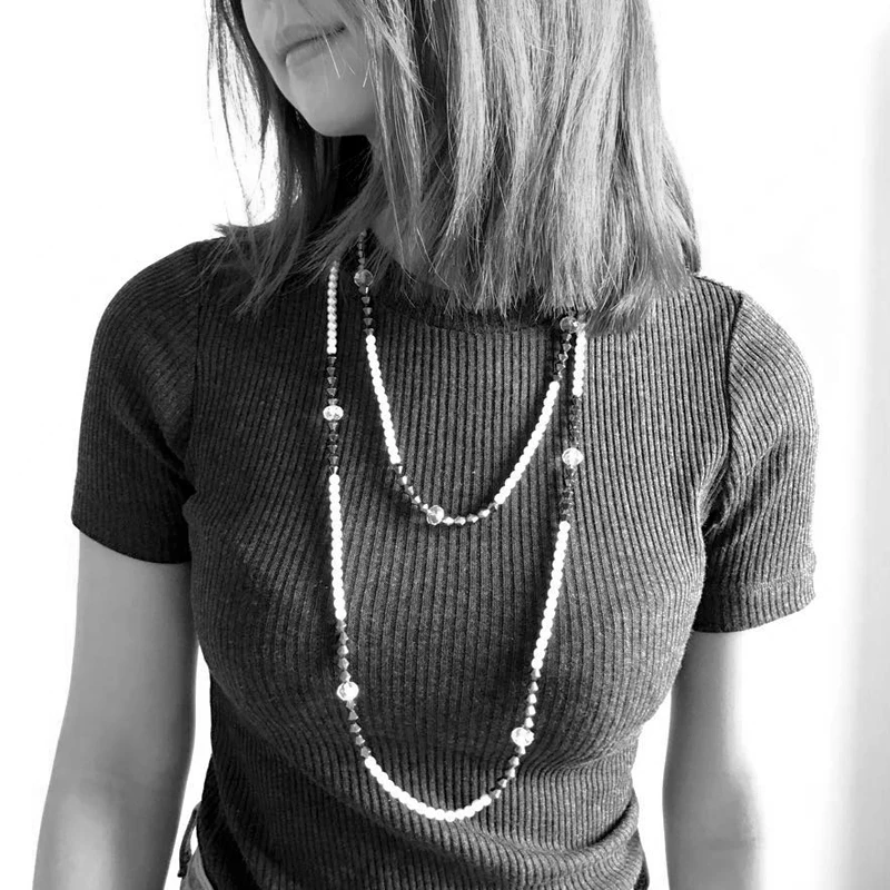 Шикарные ювелирные изделия женская мода новое ожерелье-цепочка из бисера