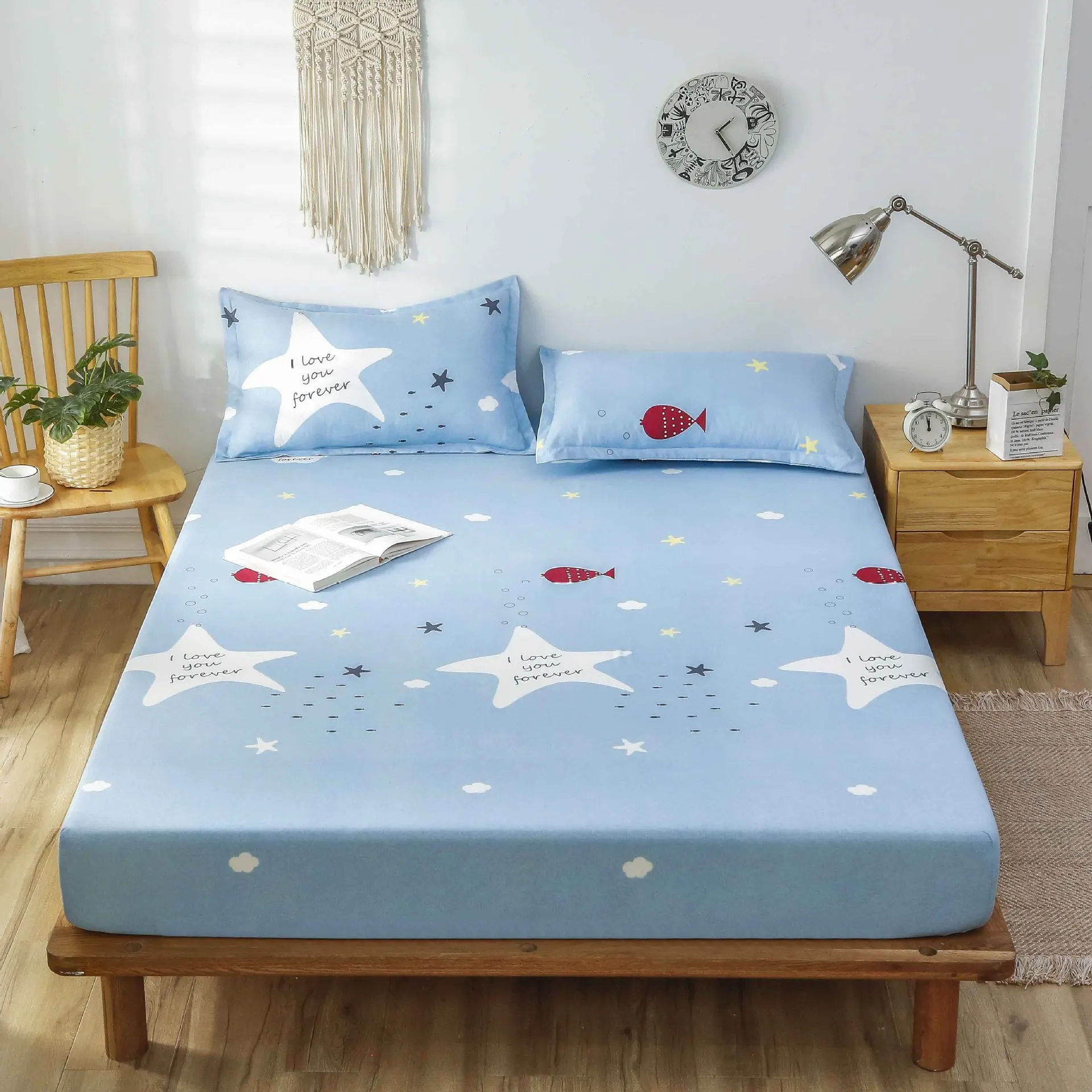 

Polyester Bed Sheets Dustproof Bedspread,Full Size Coverlet,Soft,Breathable,11Inch Deep Pocket Sheet,Bedding Sheets Wrinkle Fade