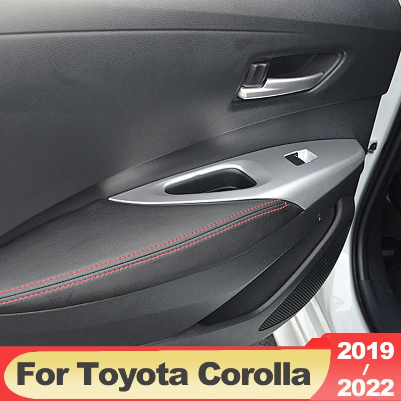 

ABS Car Door Armrest Window Lift Cover Protector Trim Decoration For Toyota Corolla 2019 2020 2021 2022 E210 12th Accessories
