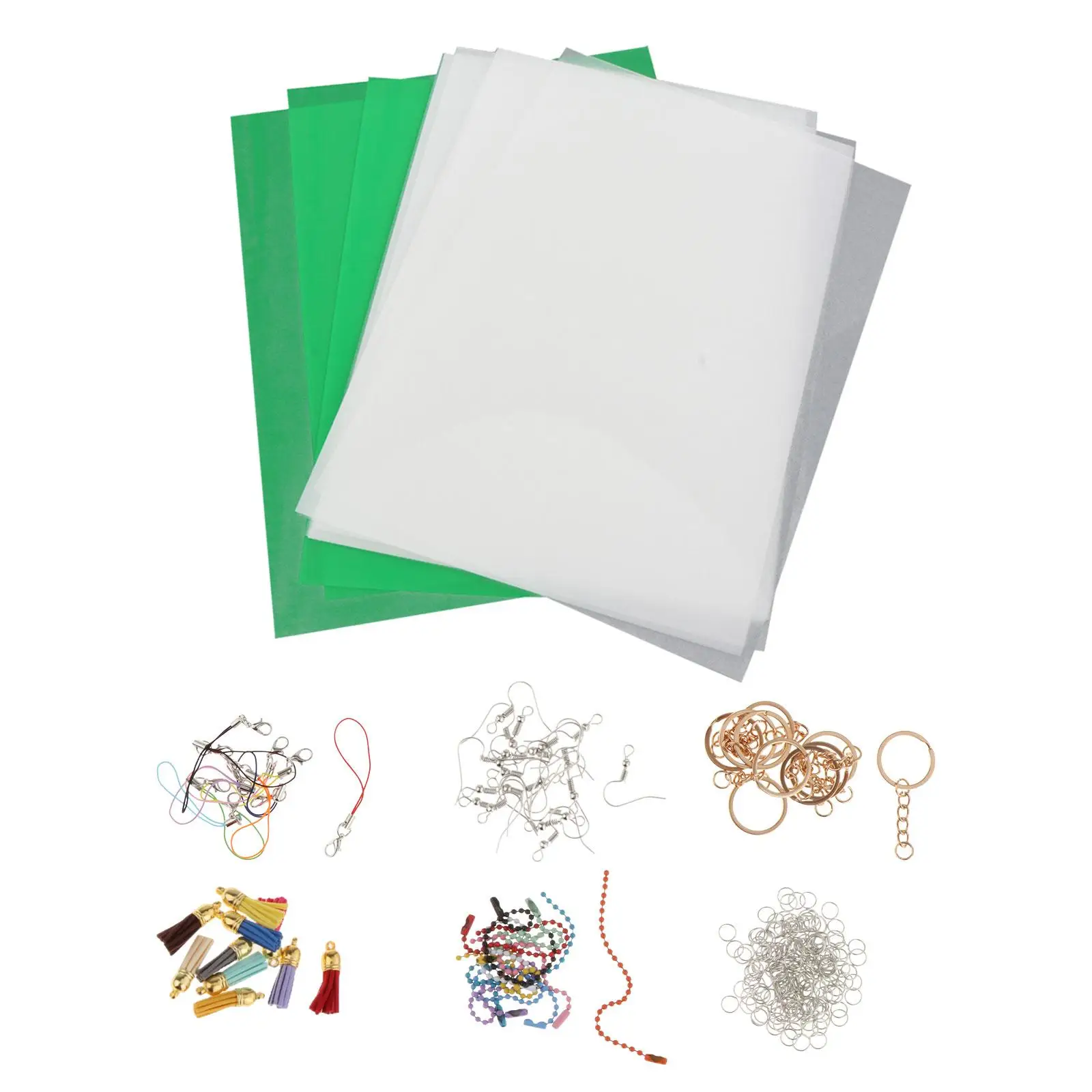 20x Arkusze termokurczliwe Papiery z breloczkami Akcesoria do tworzenia biżuterii Scrapbook Ręcznie robione ozdoby DIY