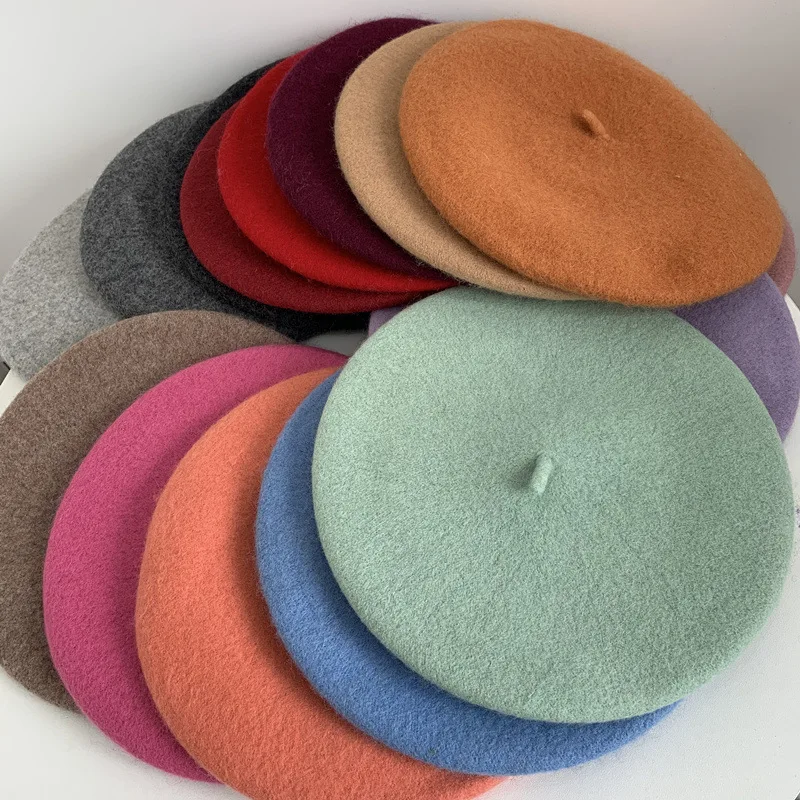 

Vintage Octagonal Cap British Beret Hat Solid Color French Artist Style Warm Women Ladies Beanie Hat Elegant Lady Caps