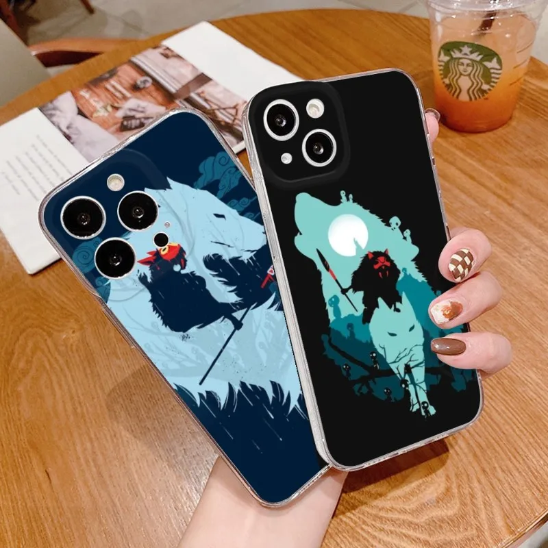 

Anime Princess Mononoke Phone Case FOR IPhone 14 13 12 11 Pro Plus X 13 Pro MAX XR XS MINI Transparent Covers