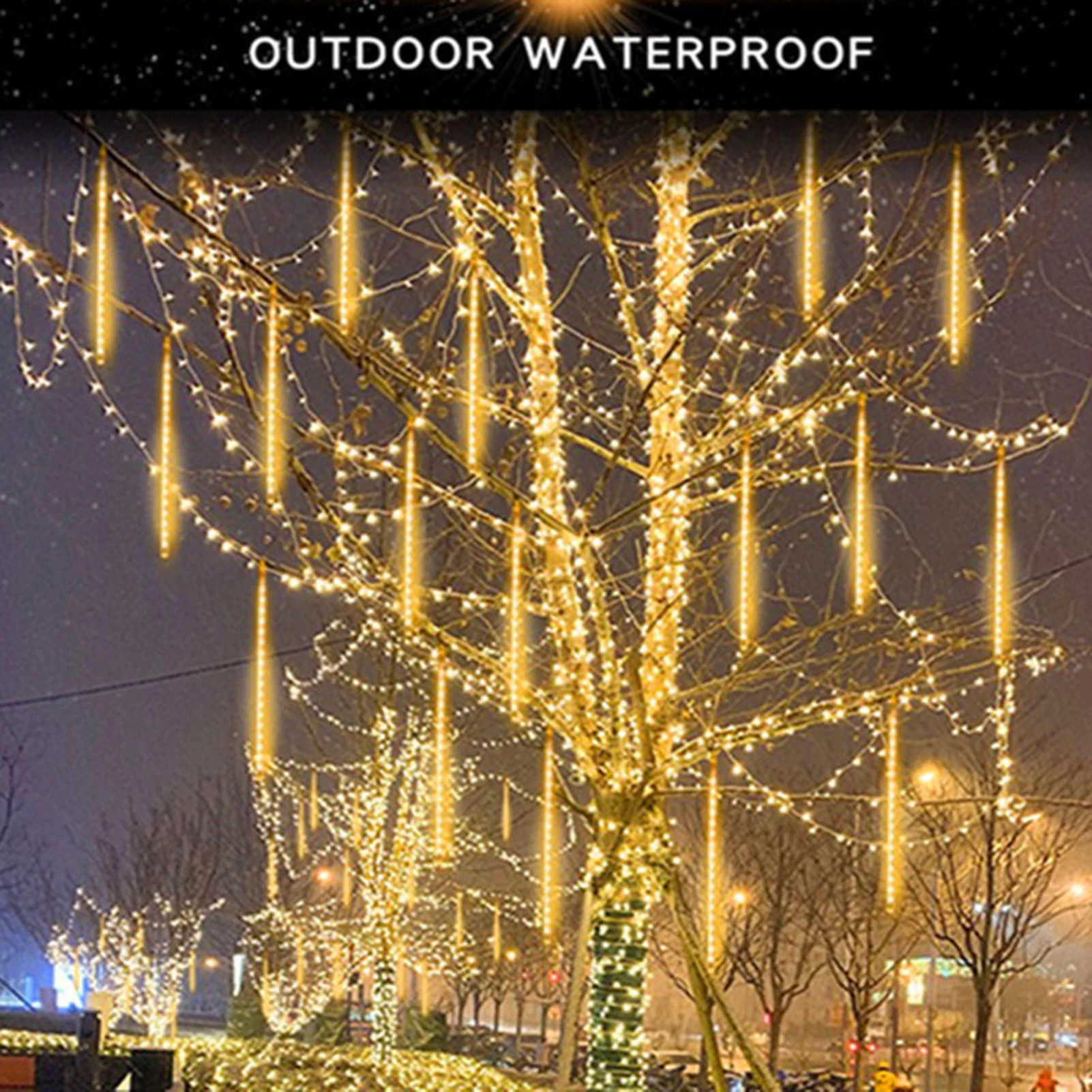 

8 Tubes LED Meteor Shower Holiday Strip Light Outdoor Waterproof Fairy Lights for Garden Street Garlands Christmas Decorations