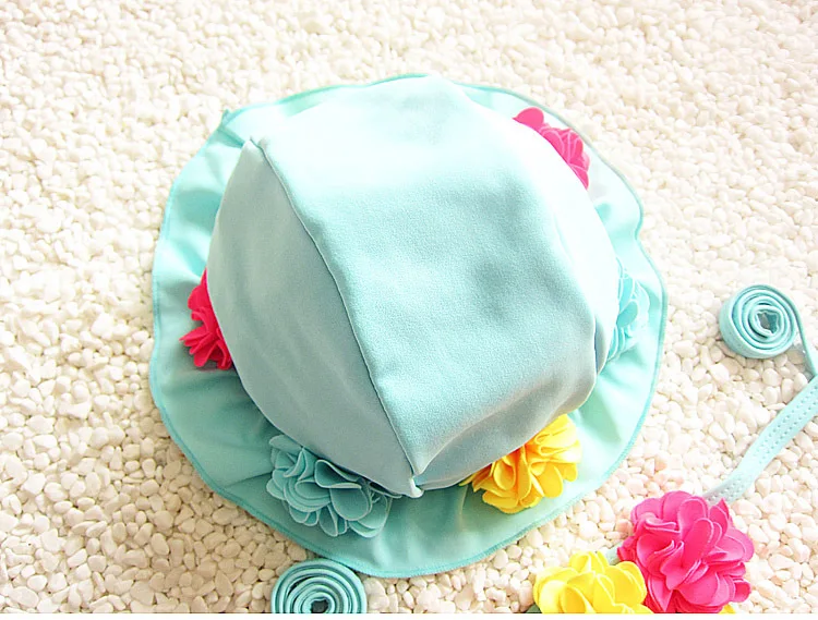 Купальный костюм для маленьких девочек бикини на подтяжках с цветами голубой