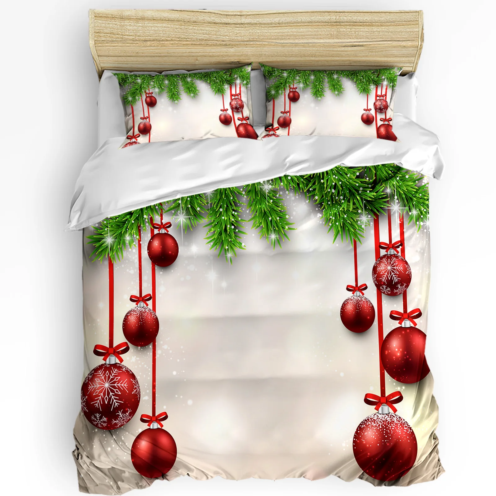 

Комплект постельного белья с рождественским рисунком, пододеяльником, постельное белье для двух предметов дома, наволочки, Комплект постельного белья для спальни (без простыни)