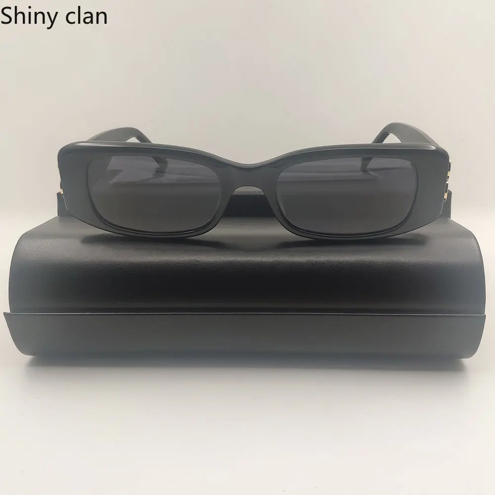 

2023 New Black Summer Rectangle Sunglasses for Women Men Retro Brand Designer Small Fashion Irregular for Sun Glasses UV400