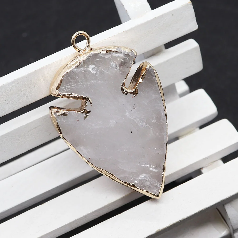 

Natural Stone Crystal Leaves Shape Pendants Charms for Jewelry Making DIY Women Necklace Reiki White Crystal Charms Accessories
