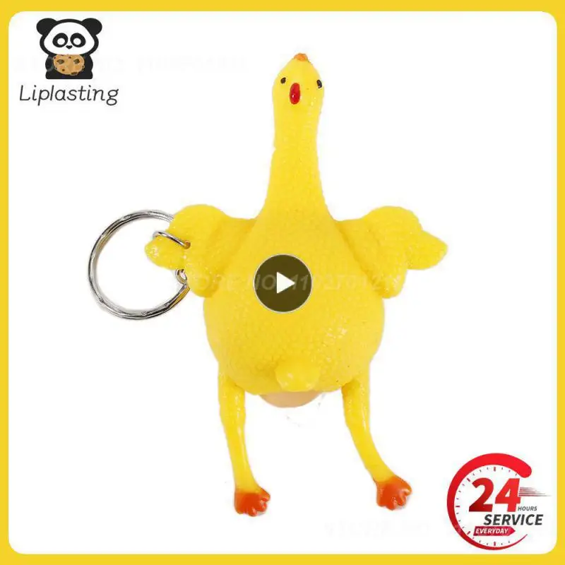 

1~10PCS Squeeze Chicken Egg Laying Hens Anti Stress Keychain Toy for Kids Adult PVC Tricky Funny Gadgets Party Prank Joke Toy
