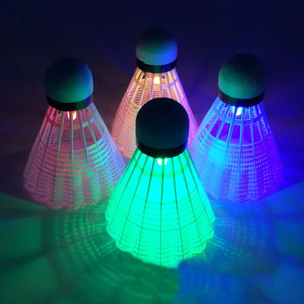 

4Pcs Colorful LED Badminton Shuttlecocks in Night Outdoor Entertainment Sport Accessories