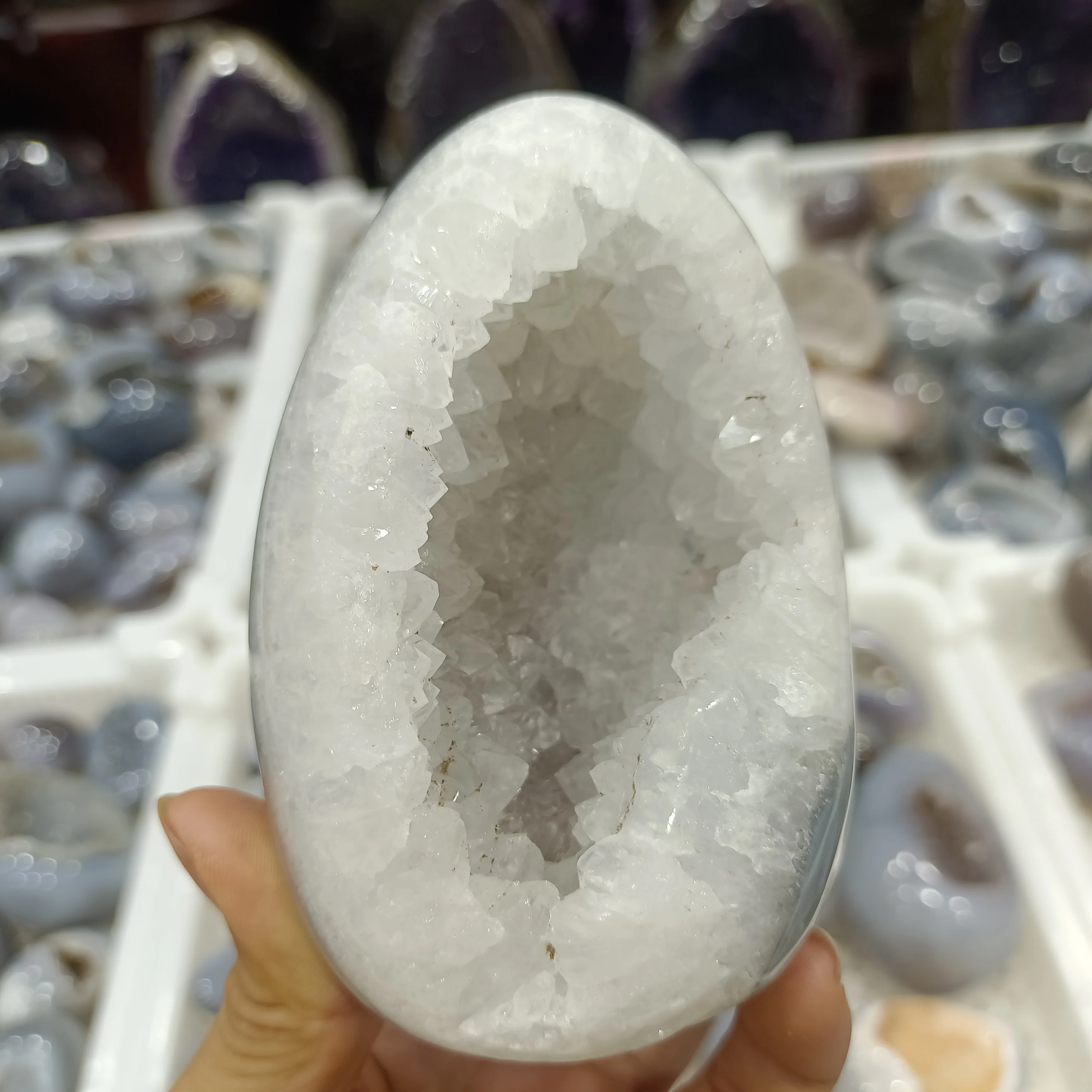 

Natural Agate Geode Dinosaur Egg Crystal Energy Ore Home Office Decoration Gift Mineral Reiki Healing Wealth Decoration