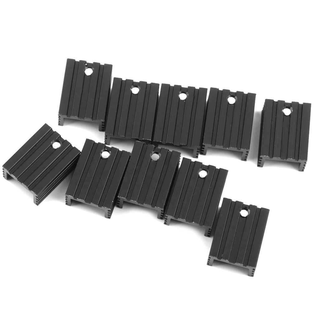 

10Pcs 20x15x10mm Aluminum Heatsink Cooling Fin for to-220 Triode IC Black