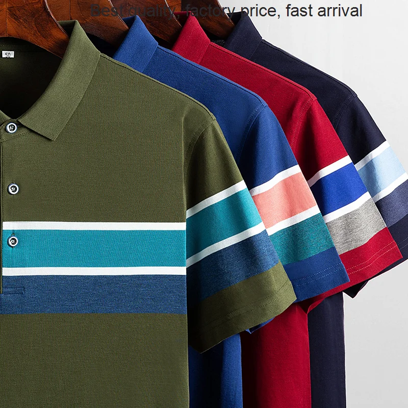 

Мужская хлопковая рубашка-поло, повседневная дизайнерская рубашка-поло в полоску с короткими рукавами, роскошный бренд, лето 2023