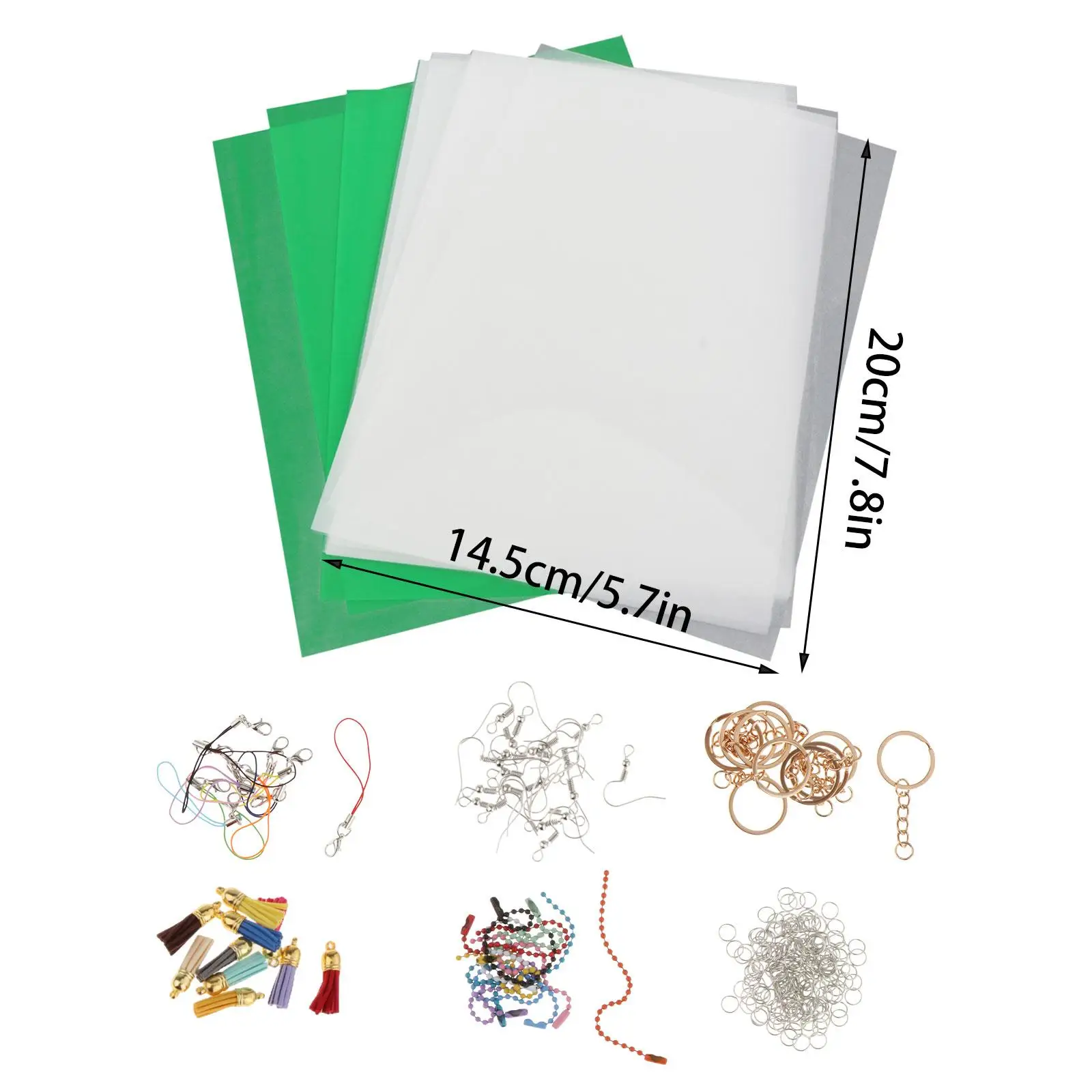 20x Arkusze termokurczliwe Papiery z breloczkami Akcesoria do tworzenia biżuterii Scrapbook Ręcznie robione ozdoby DIY
