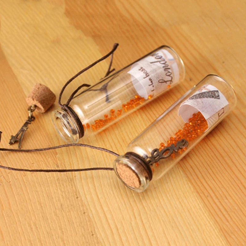 Мини из прозрачного стекла бутылки с пробковым прозрачным сообщением желаний