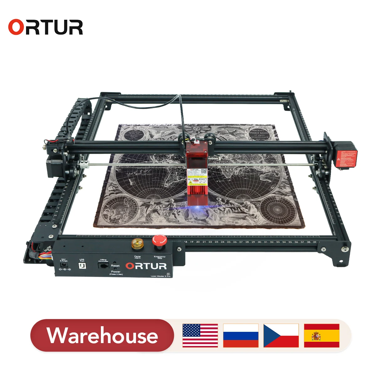 

Настольный лазерный резак Ortur Laser Master 2 Pro S2 с воздушной форсункой, «сделай сам», дизайн логотипа, художественное ремесло, дерево, кожа, еда