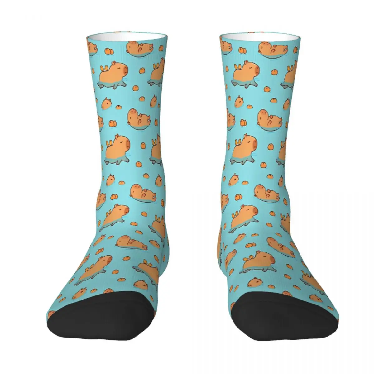 

Pattern Swimming With Oranges Capybara Capybaras Sock Socks Men Women Polyester Stockings Customizable Sweetshirt