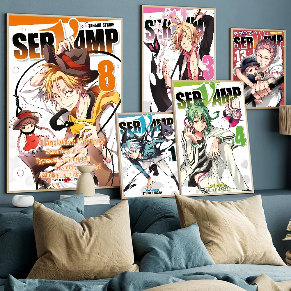 Плакат художественный самоклеящийся в стиле аниме белая бумага