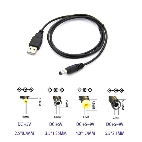 USB-кабель для зарядки 5В черный 1 м