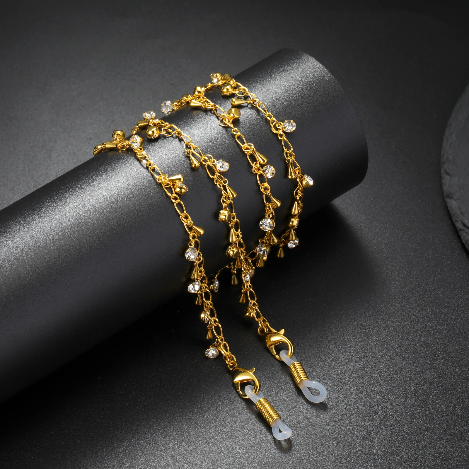 LIKGREAT новый дизайн черная цепочка для очков с бисером красочные хрустальные