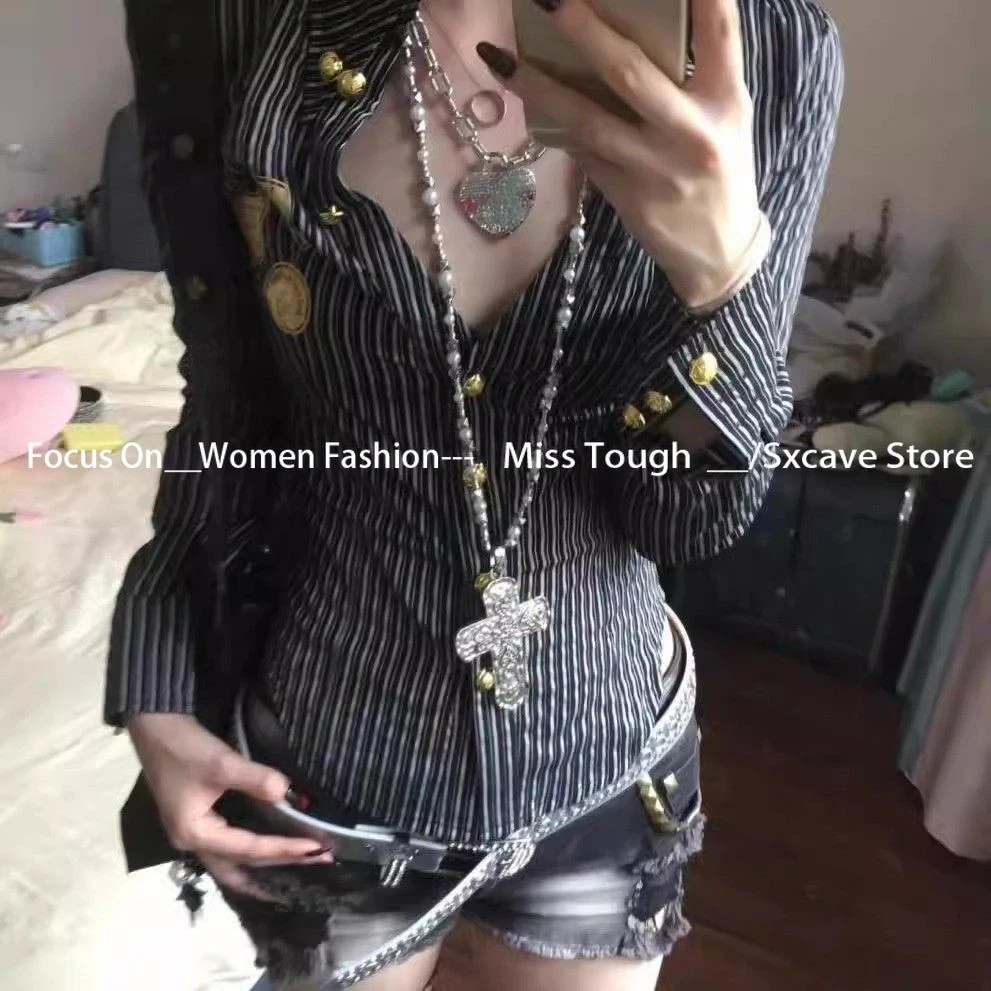 Ретро и современная субкультура готическая блузка футболки с длинными рукавами